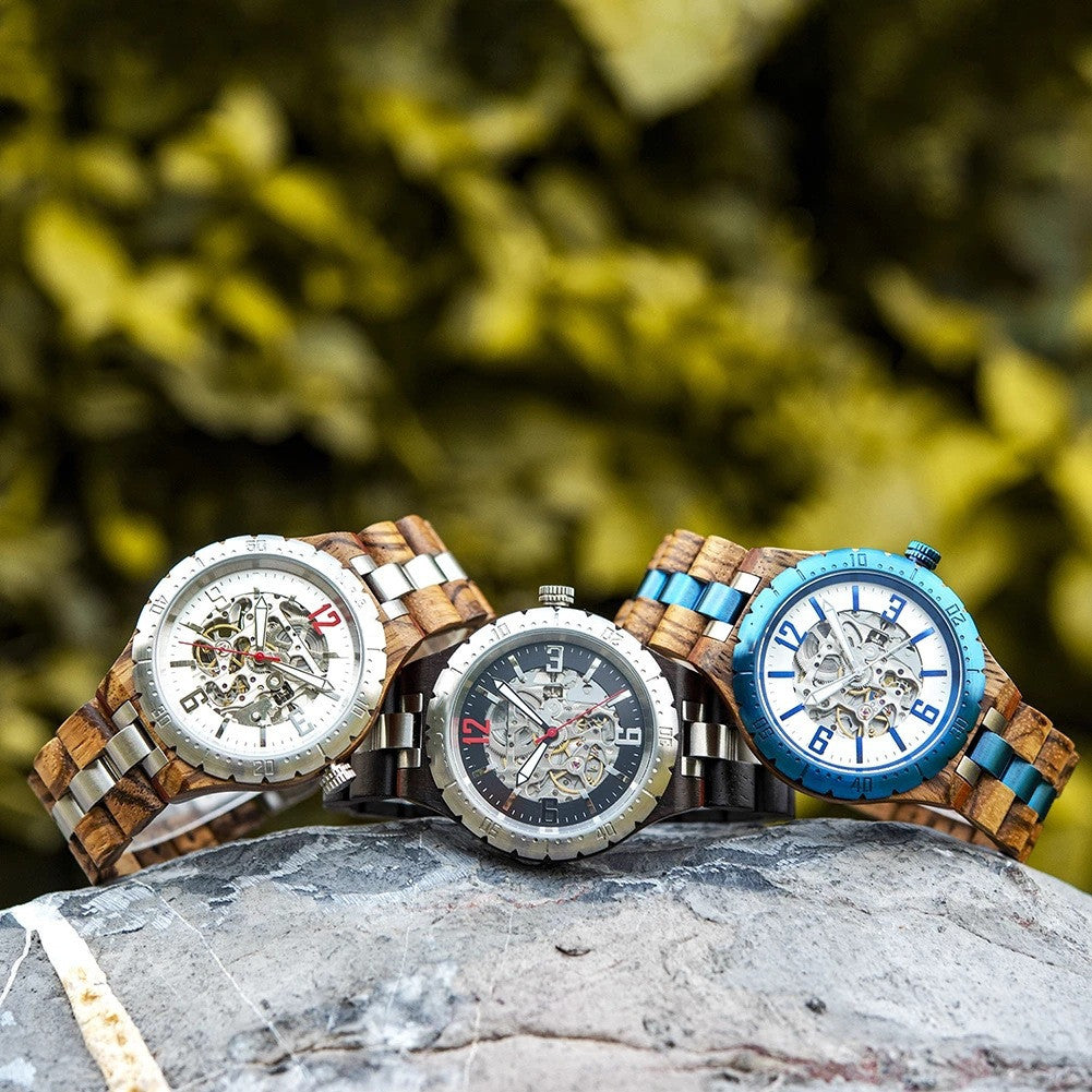 Luxury Men's Automatic Wooden Mechanical Watch