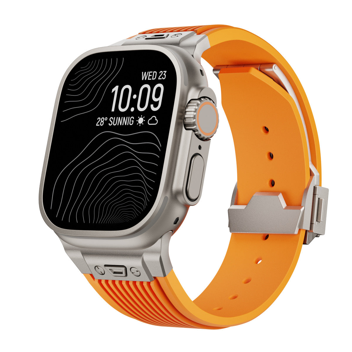 Krest "Oyster-Flex" Ultra Edition - Premium Silicone Deployment Strap for Apple Watch Ultra (49mm)