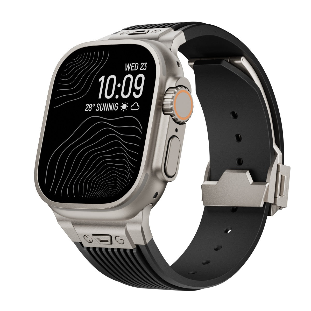 Krest "Oyster-Flex" Ultra Edition - Premium Silicone Deployment Strap for Apple Watch Ultra (49mm)