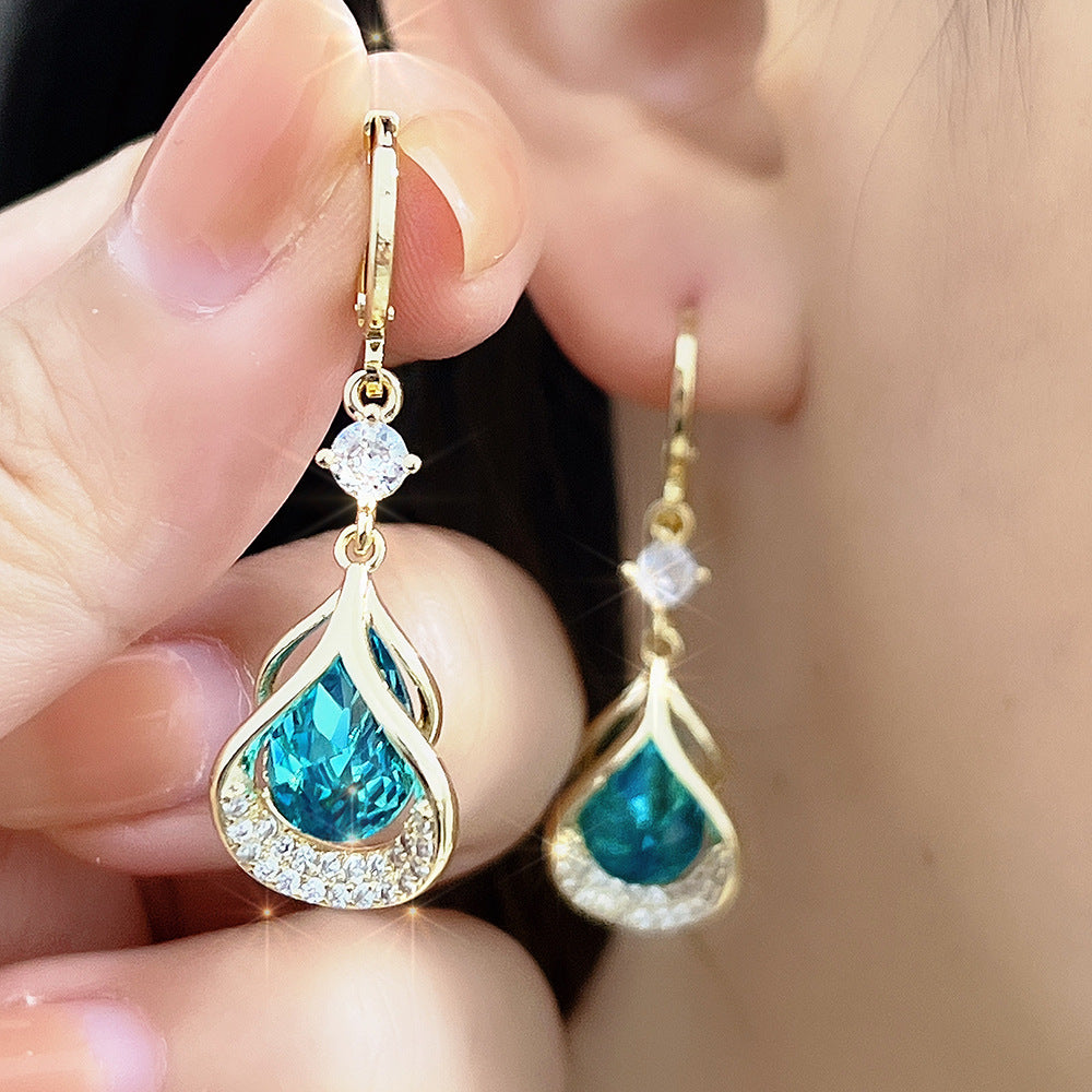 Luxury Micro-Inlaid Zirconia Elegant Drop Earrings