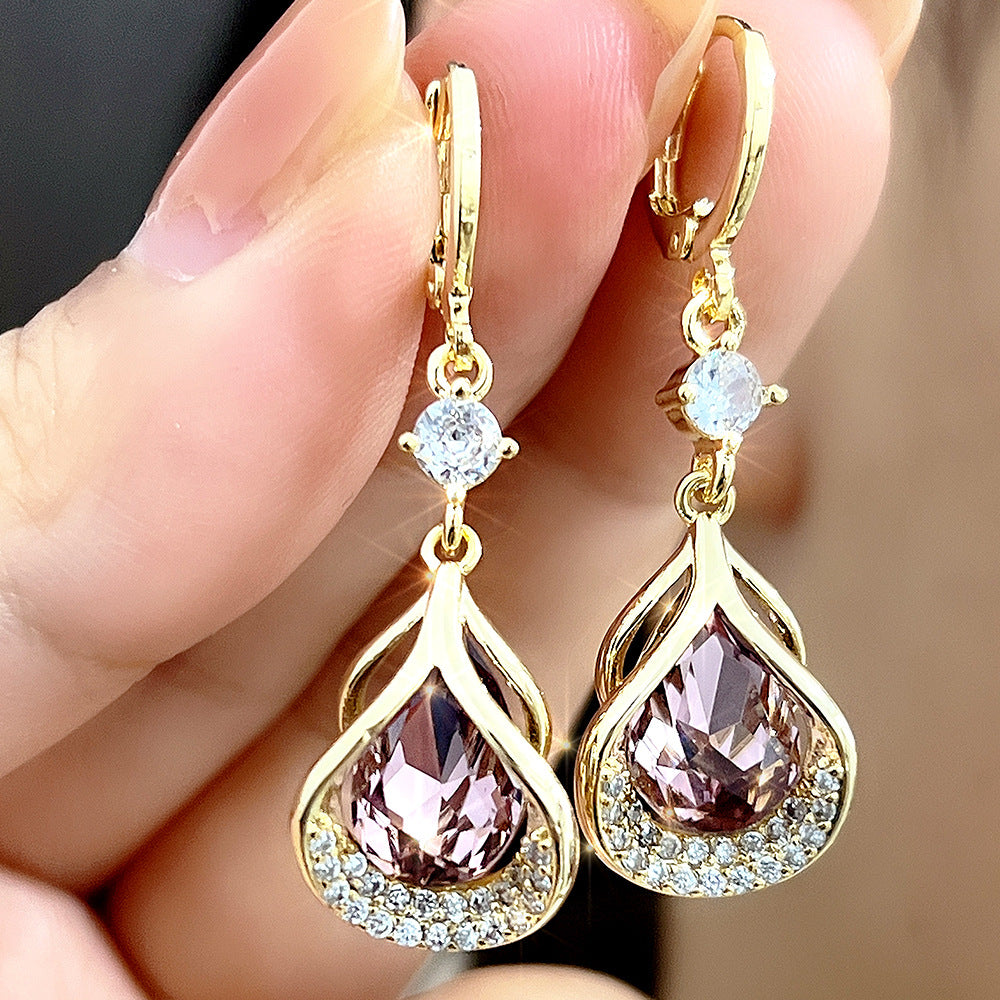 Luxury Micro-Inlaid Zirconia Elegant Drop Earrings