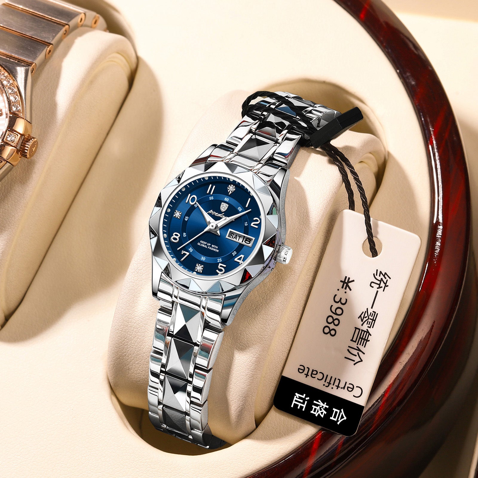 Waterproof Luminous Dual-Date Womens Quartz Watch