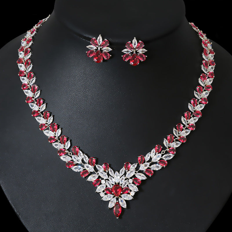 Luxury Crystal Jewelry Set - Necklace & Earrings