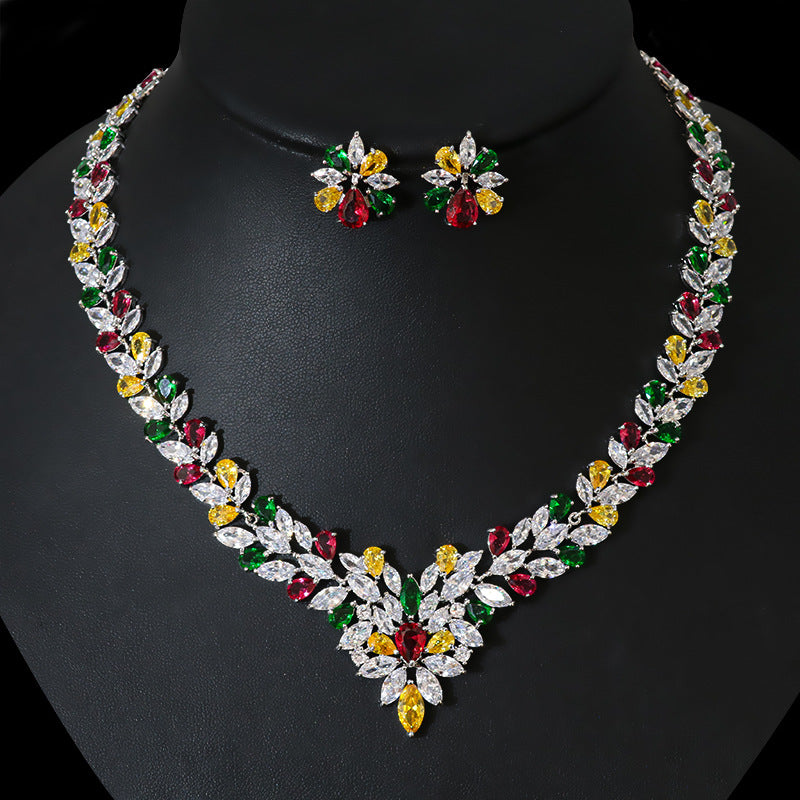 Luxury Crystal Jewelry Set - Necklace & Earrings