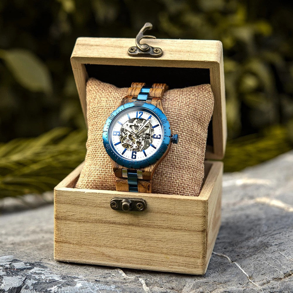 Luxury Men's Automatic Wooden Mechanical Watch