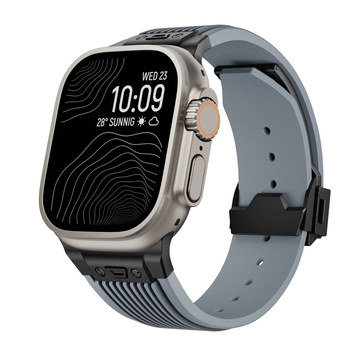 Krest "Oyster-Flex" Ultra Edition - Premium Silicone Deployment Strap for Apple Watch Ultra (49mm)