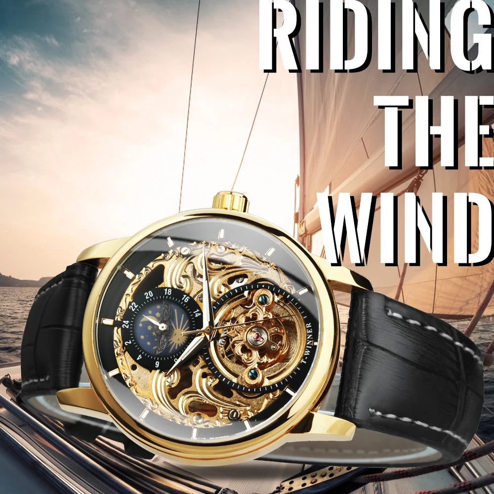 Krest Elite Skeleton Leather Watch