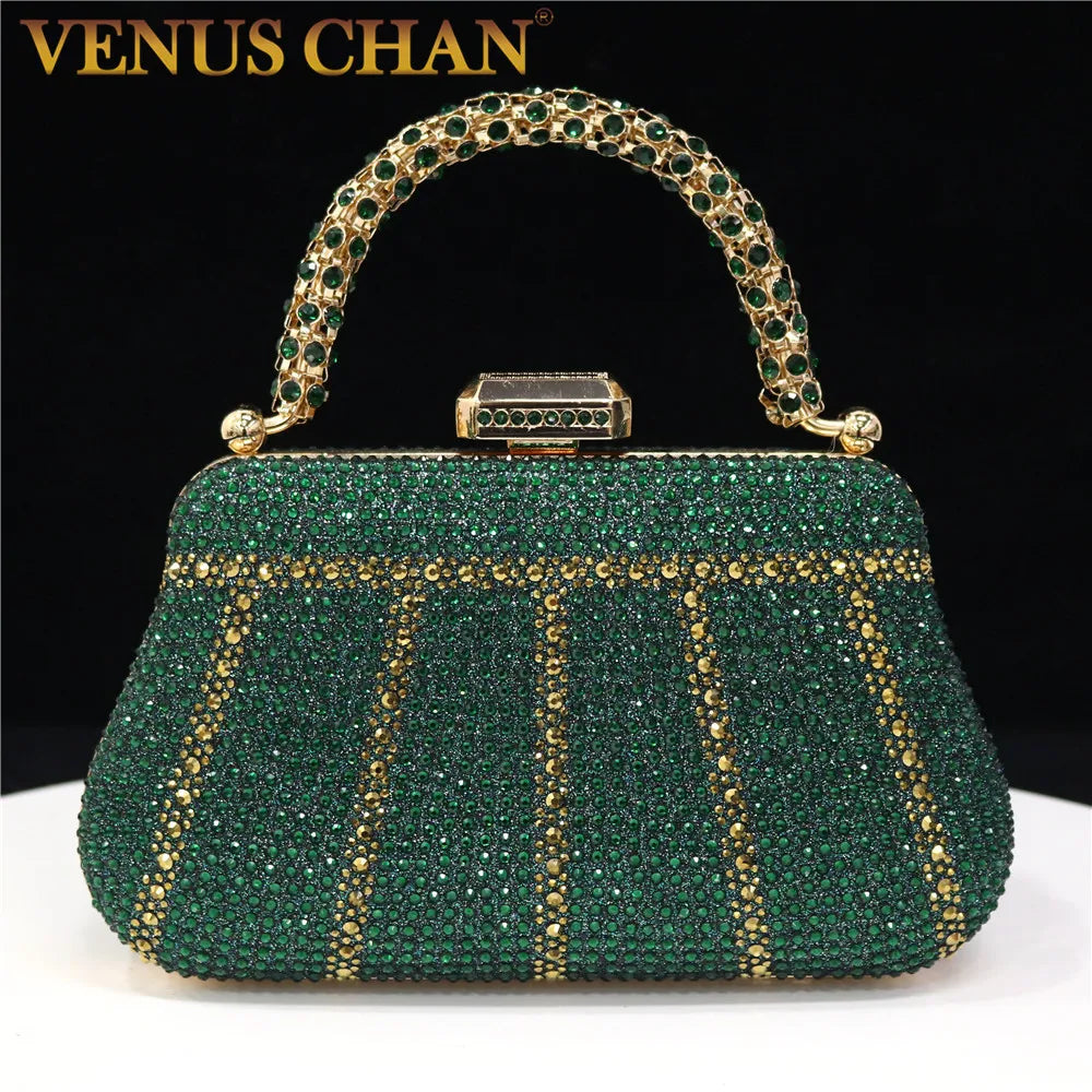 Luxury Rhinestone Embellished Evening Clutch Bag