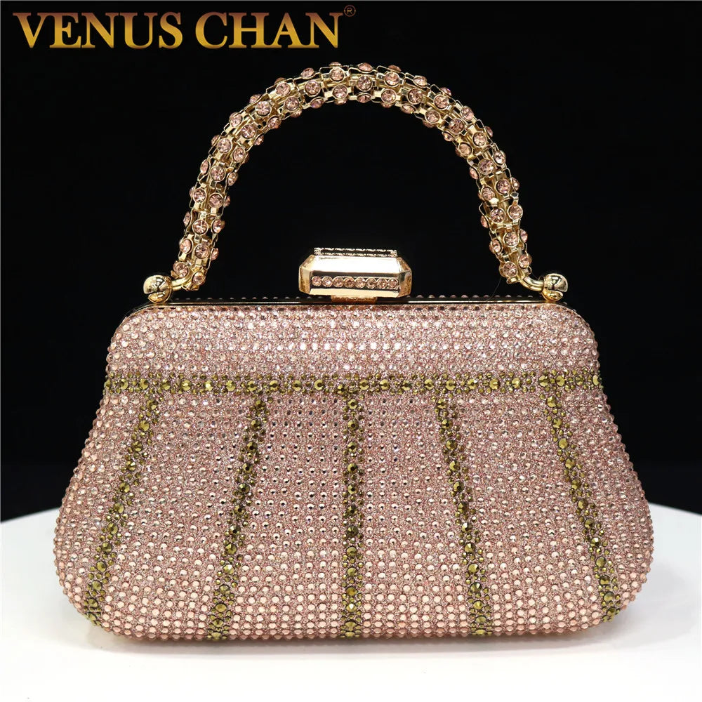 Luxury Rhinestone Embellished Evening Clutch Bag
