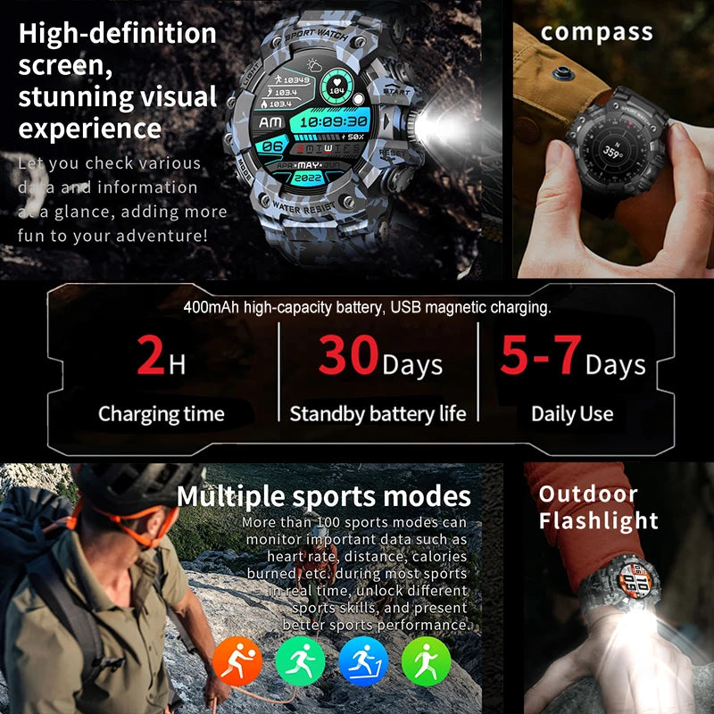 Military Grade T-Rex 3 Outdoor Sports Smartwatch