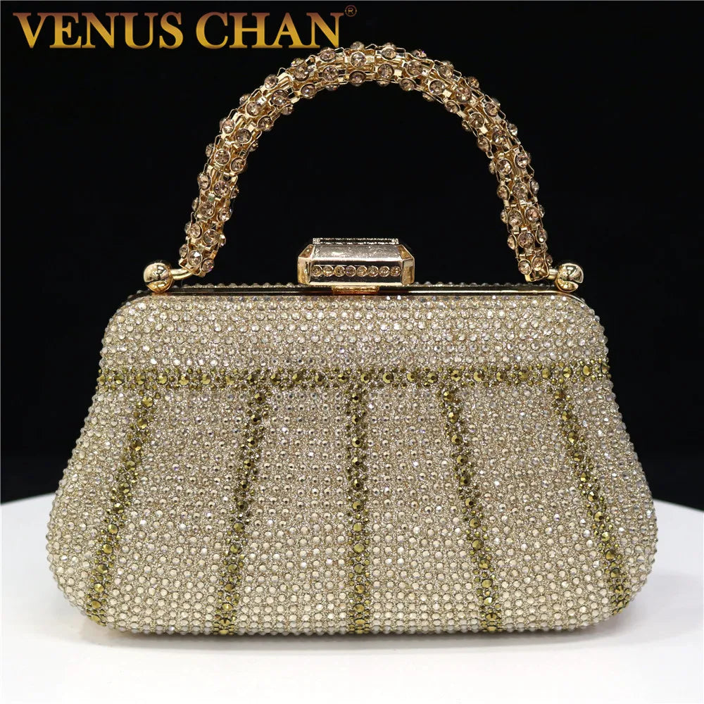 Luxury Rhinestone Embellished Evening Clutch Bag