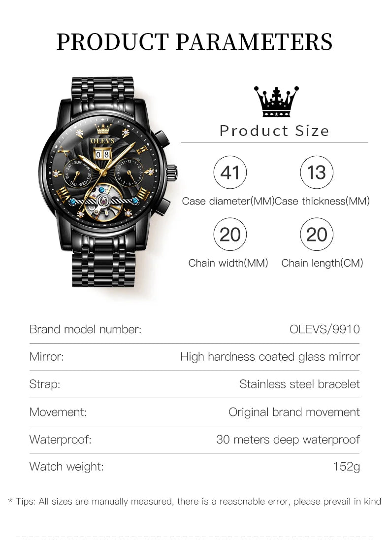 OLEVS 'Grand Tourbillon' Luxury Automatic Men's Watch