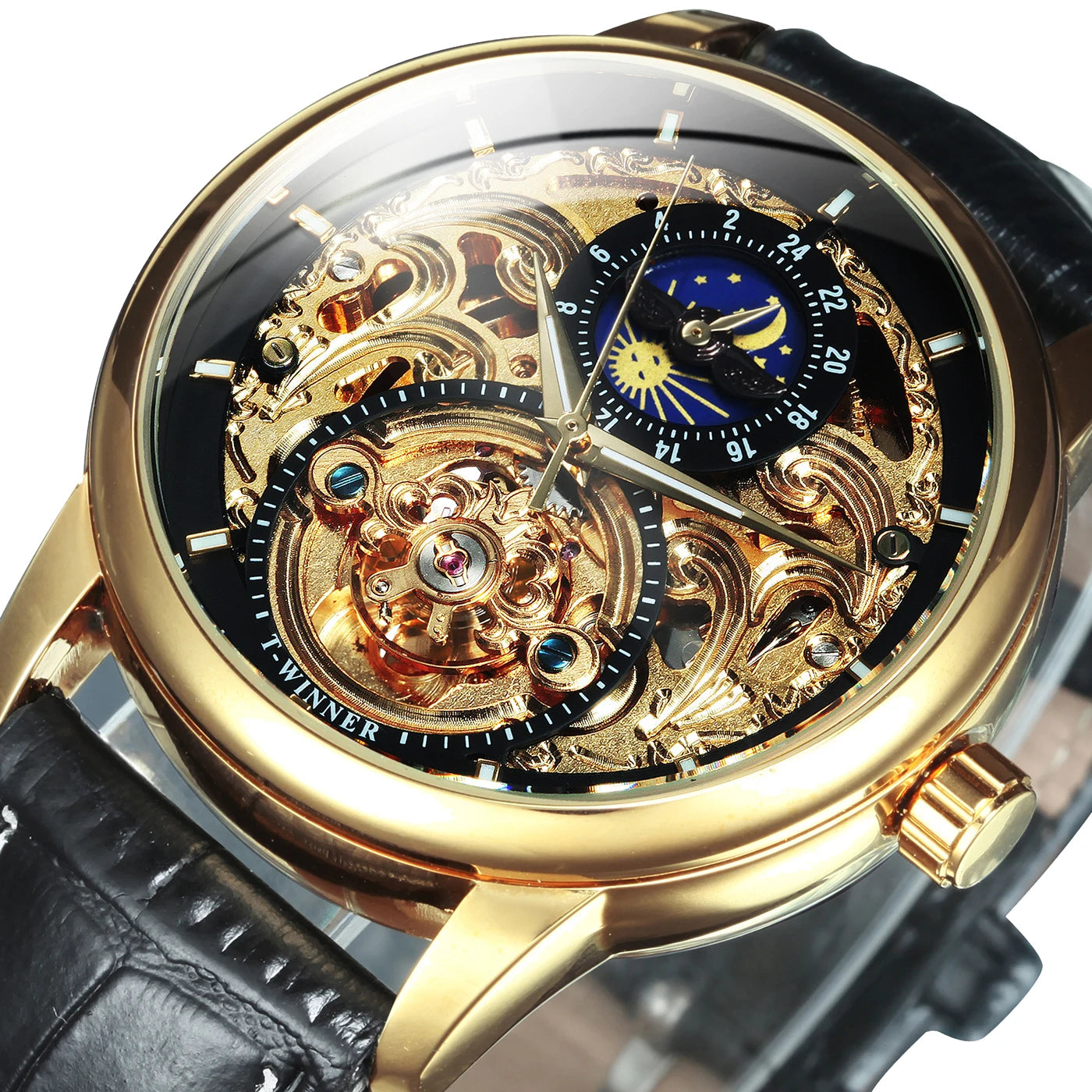 Krest Elite Skeleton Leather Watch