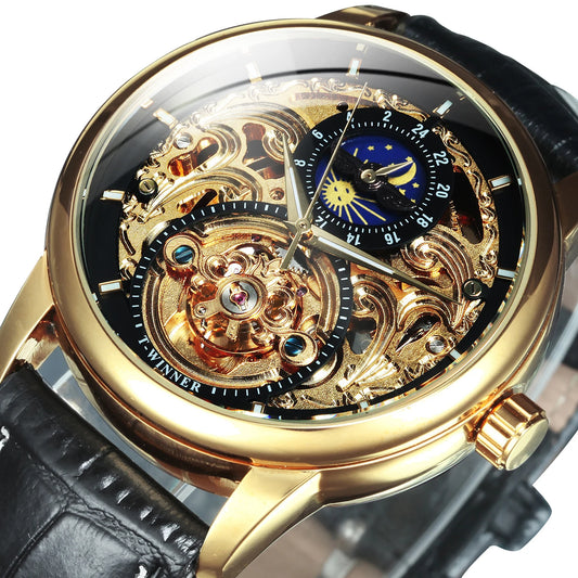 Krest Elite Skeleton Leather Watch