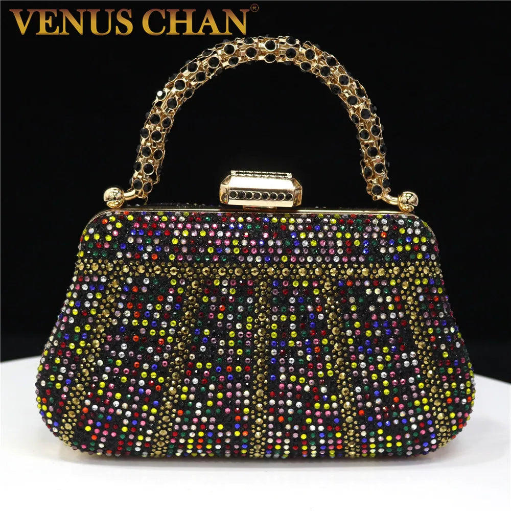 Luxury Rhinestone Embellished Evening Clutch Bag