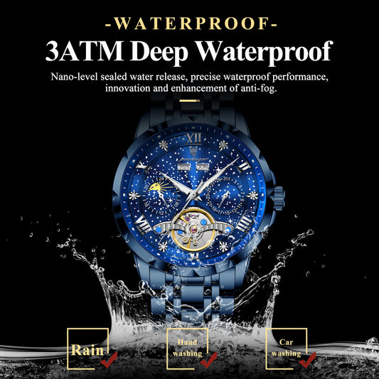 POEDAGAR 'Vanguard' Skeleton Automatic Watch
