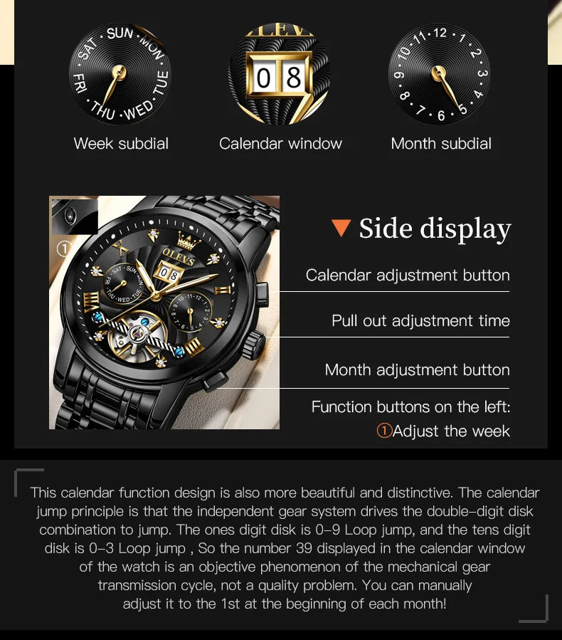 OLEVS 'Grand Tourbillon' Luxury Automatic Men's Watch
