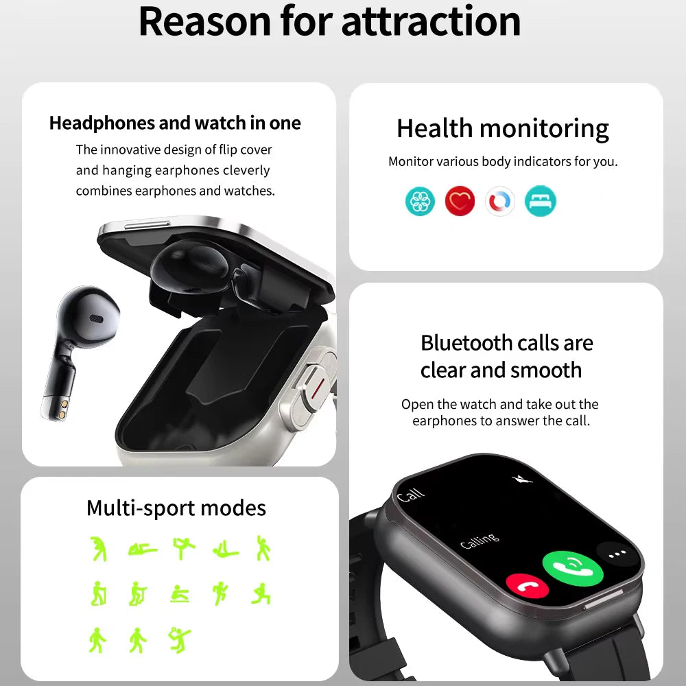 2-in-1 Smartwatch with TWS Earbuds