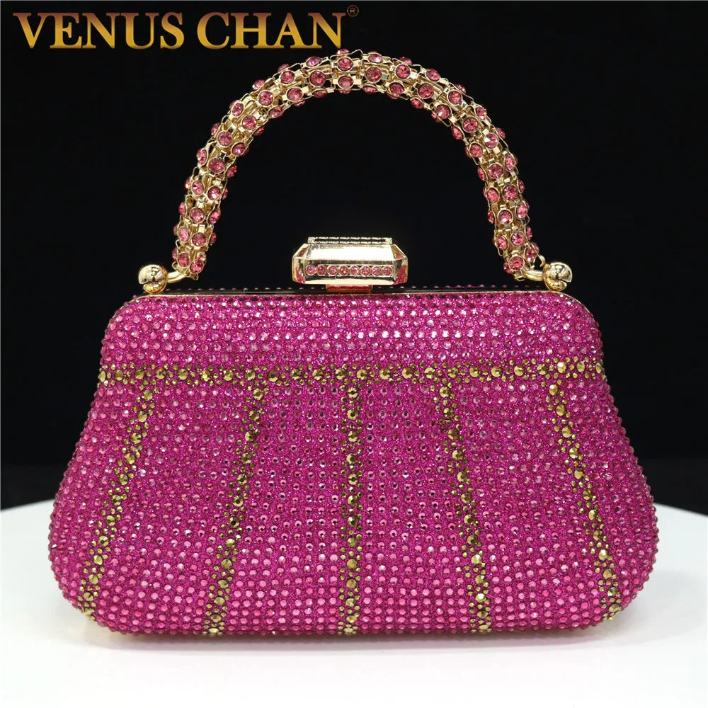 Luxury Rhinestone Embellished Evening Clutch Bag