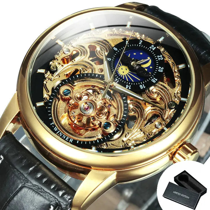 Krest Elite Skeleton Leather Watch