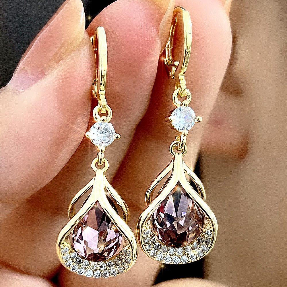 Luxury Micro-Inlaid Zirconia Elegant Drop Earrings