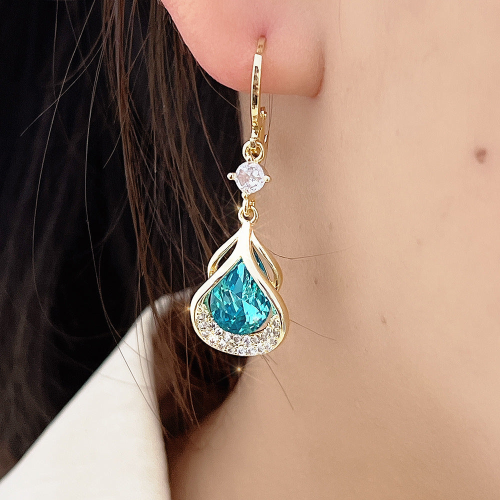 Luxury Micro-Inlaid Zirconia Elegant Drop Earrings