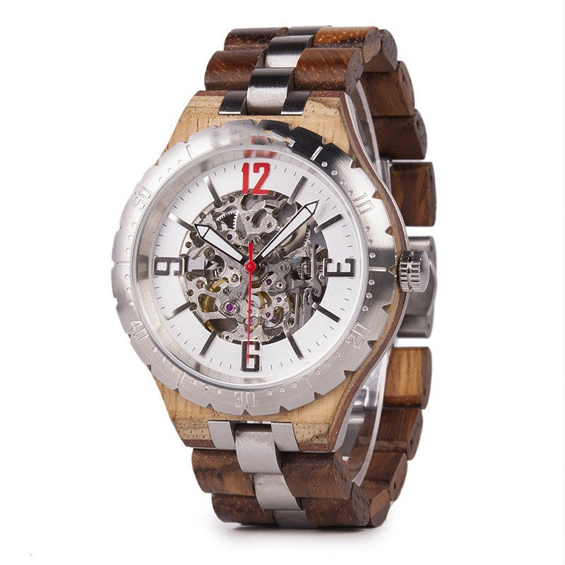 Luxury Men's Automatic Wooden Mechanical Watch