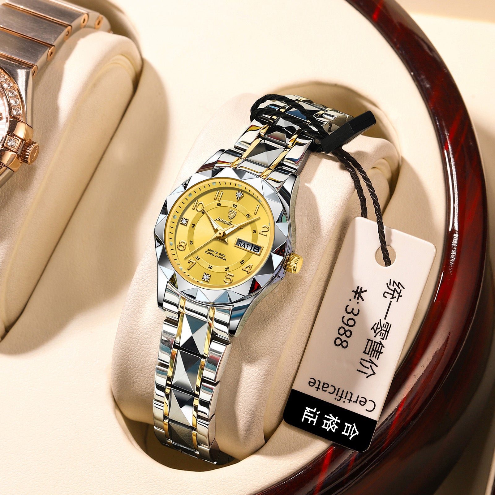 Waterproof Luminous Dual-Date Womens Quartz Watch