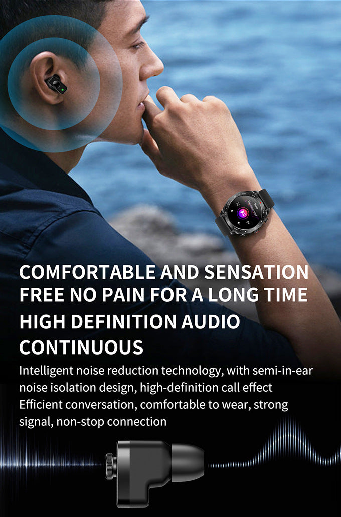 Elite 2-in-1 Smartwatch with Built-in Hi-Fi Wireless Earbuds